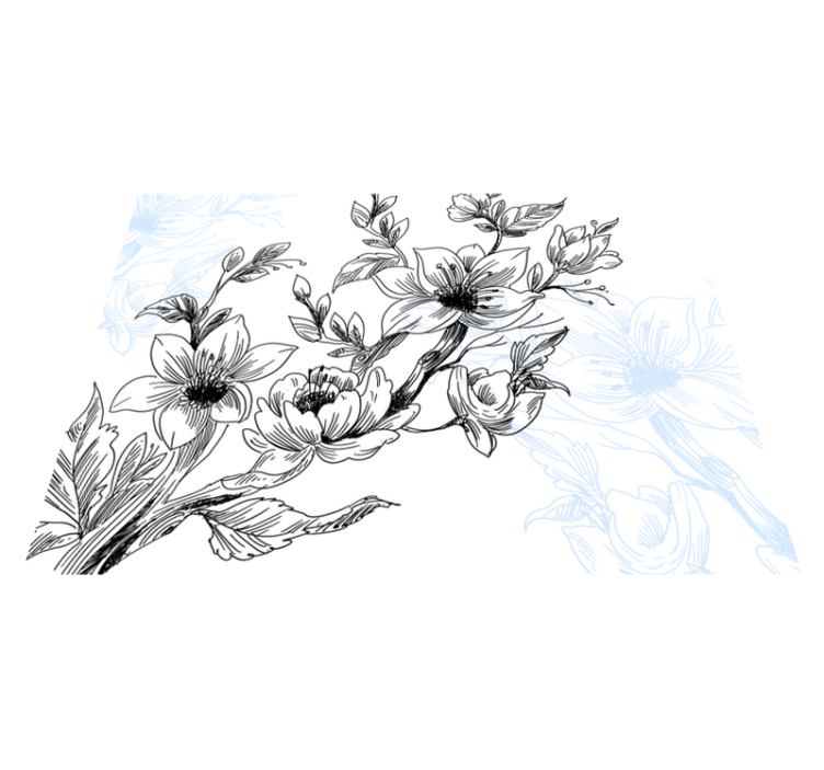 Plave grane priroda vinil prostirka - TenStickers