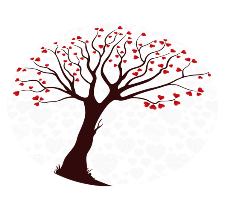 Vinil podovi cvijeće i biljke drvo srca - TenStickers