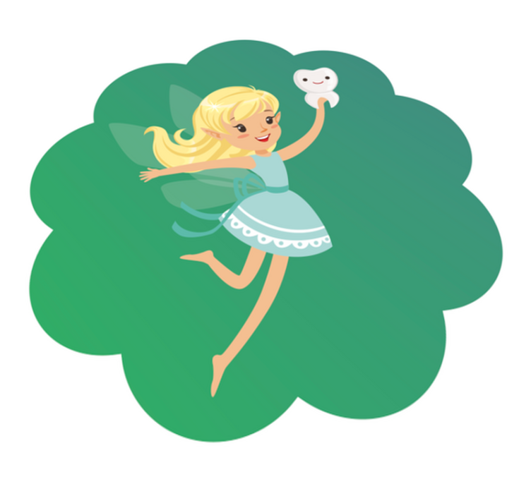 Zubna vila sa zubom nasmijana djeca vinil prostirka - TenStickers