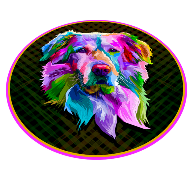 Vinil podovi životinja s šarenim umjetničkim psima - TenStickers