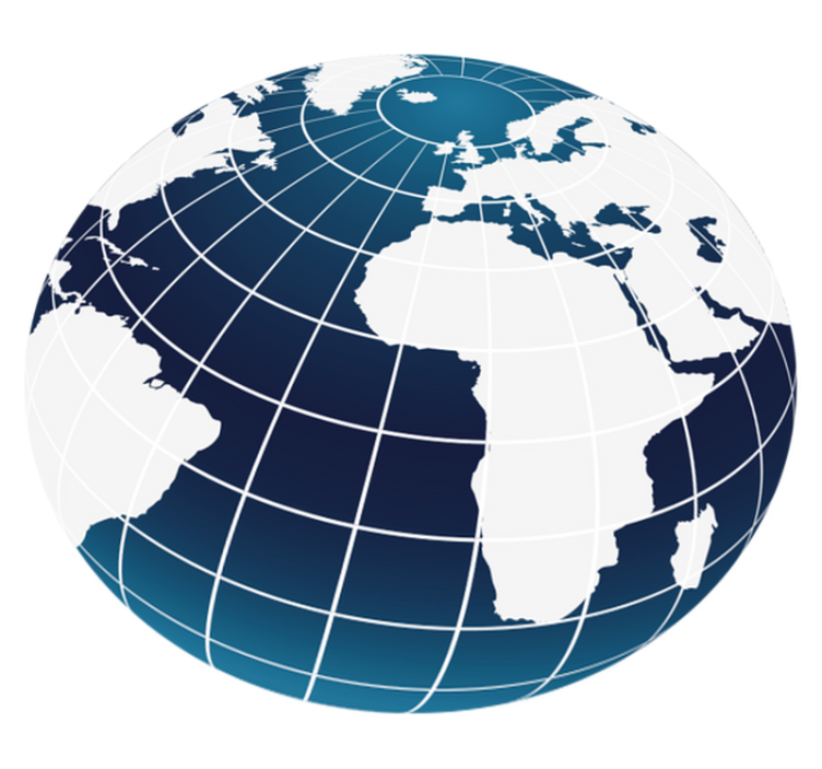 Vinil podovi karta svijeta plavi globalni dizajn - TenStickers