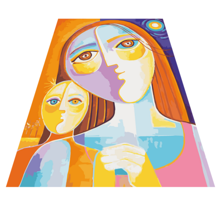 Vinil podovi mozaik šarena apstraktna lica - TenStickers