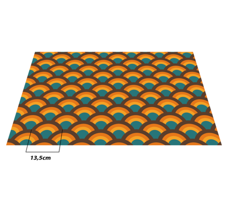 Vinil podovi dnevna soba uzorak retro krivulje - TenStickers