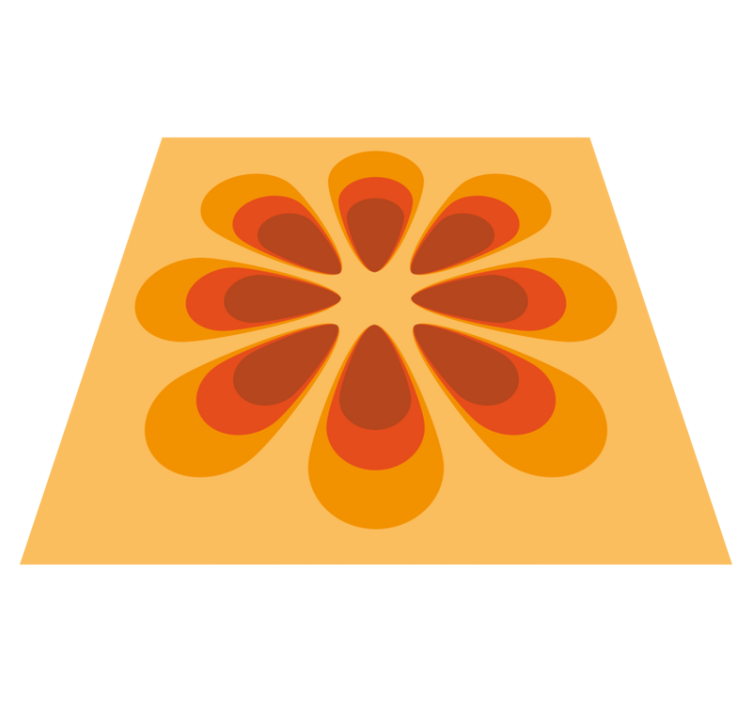 Vinil podovi dnevna soba retro cvjetni oblik - TenStickers