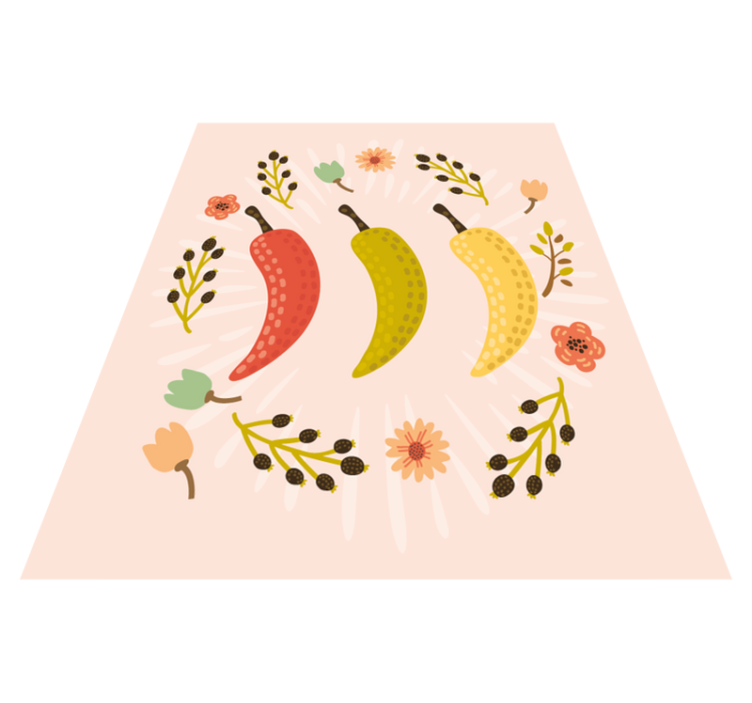 Vinil pod u kuhinji šarene čili papričice - TenStickers