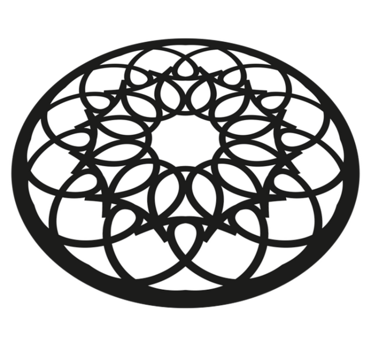 Vinil podovi mandala zamršeni crni uzorak - TenStickers