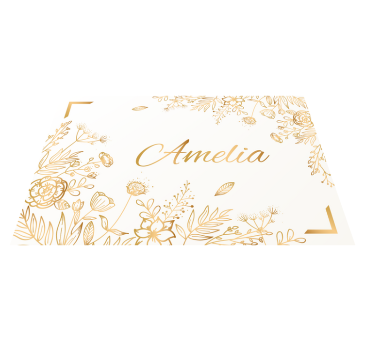 Vinil podovi s imenima cvjetna personalizirana dobrodošlica - TenStickers