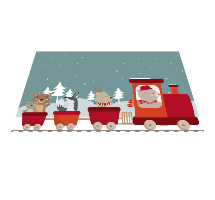 Drugi vinil podovi avantura sa životinjskim vlakom - TenStickers