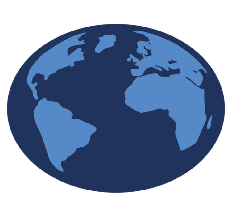 Boja plava okrugla prostirka za kartu svijeta - TenStickers