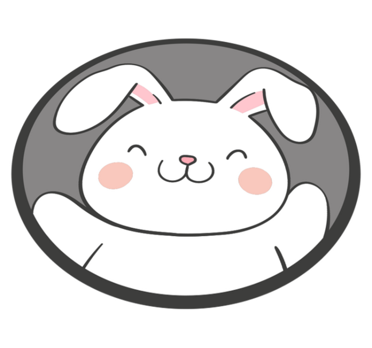 Vinil podovi djeca dizajn bijelog zeca - TenStickers