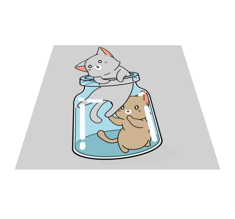 Vinil podovi životinja staklenka slatkih mačaka - TenStickers