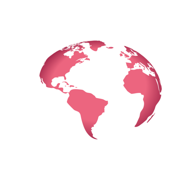 Vinil podovi karta svijeta ružičasta globus karta - TenStickers