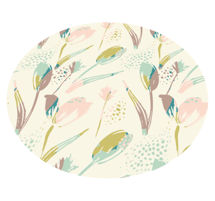 Vinil podovi cvijeće i biljke cvjetni uzorci krug - TenStickers