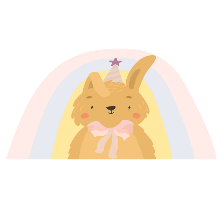 Vinil podovi djeca preslatki zečji umjetnički rad - TenStickers