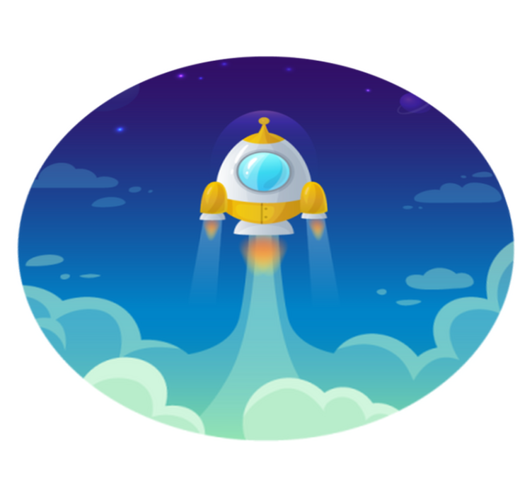 Vinil podovi zvijezde scena lansiranja rakete - TenStickers