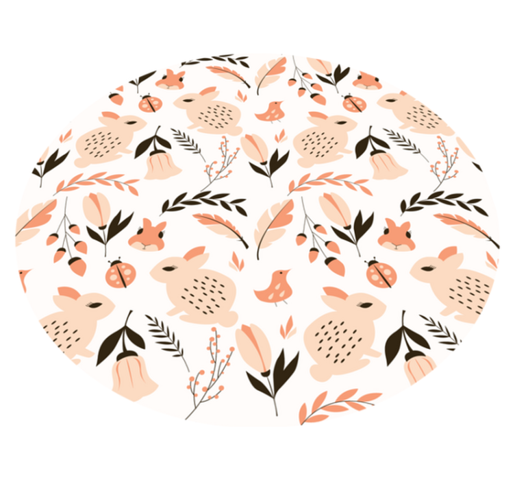 Vinil podovi djeca nježni zečji cvjetni - TenStickers