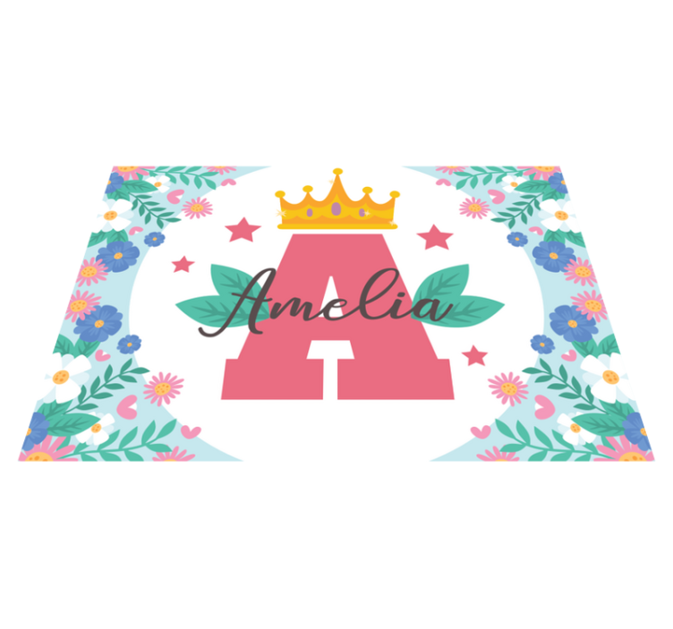 Drugi vinil podovi okrunjeni inicijal i ime - TenStickers