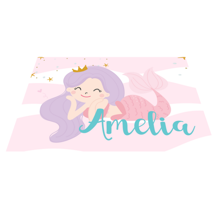 Drugi vinil podovi sirena princeza s imenom - TenStickers