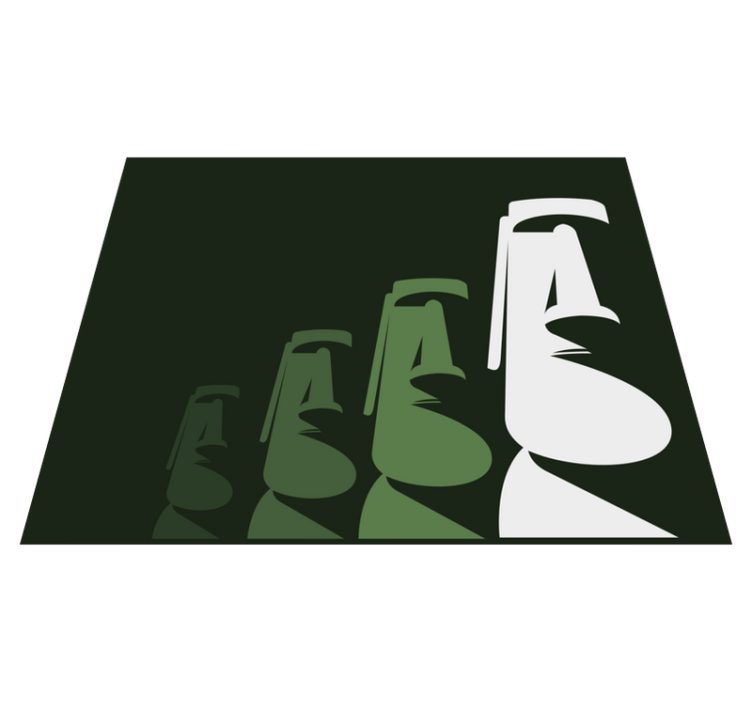 Vinil podovi dnevna soba obrisi moai kipova - TenStickers