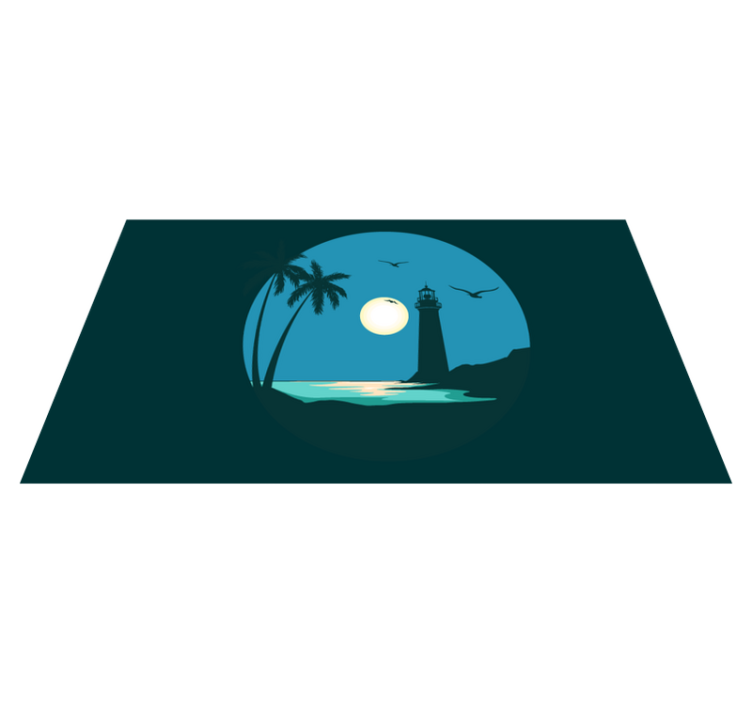 Vinil podovi priroda prizor obalnog svjetionika - TenStickers