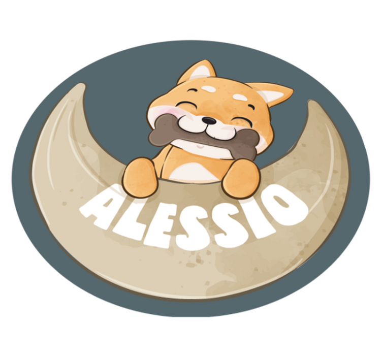 Drugi vinil podovi štene s kosti i imenom - TenStickers