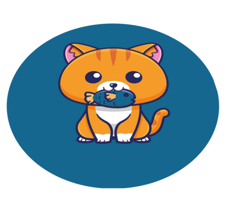 Vinil podovi životinja crtani mačji krug - TenStickers