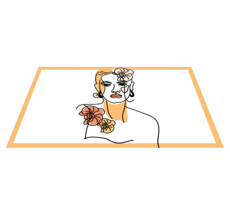 Vinil podovi moderan elegantan cvjetni portret - TenStickers