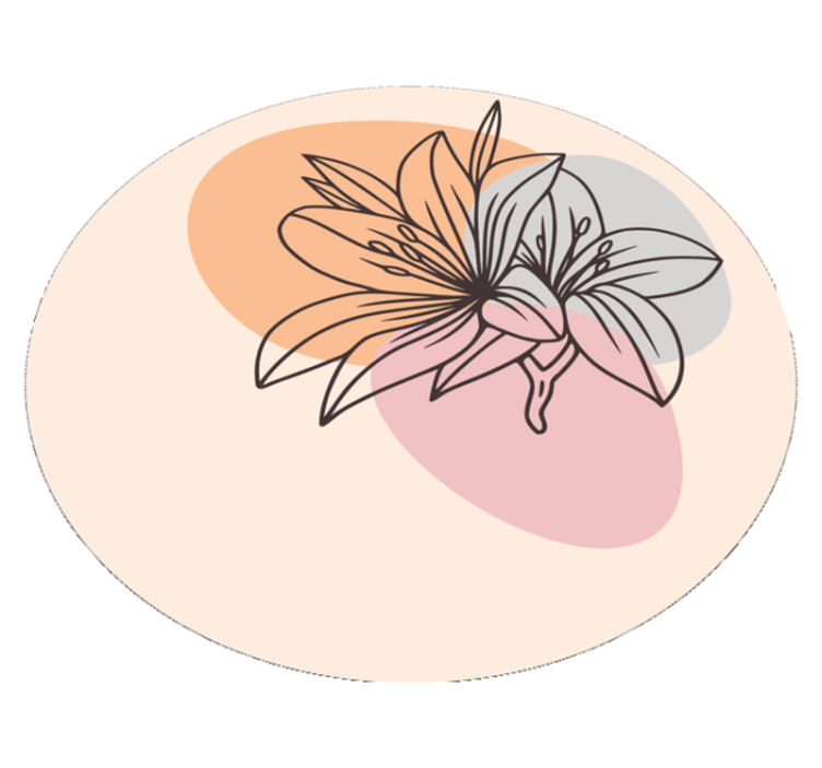 Vinil podovi kružni cvjetni naglasak ljiljana - TenStickers