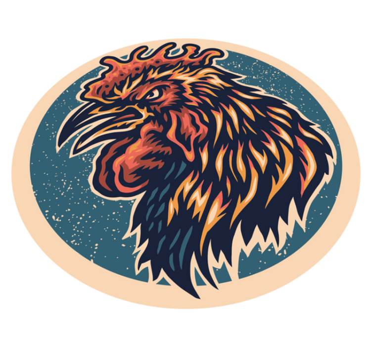 Vinil podovi tinejdžeri ilustracija pijetlove glave - TenStickers