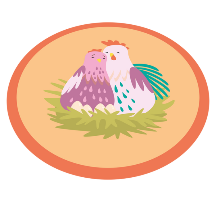 Vinil podovi kružni šarmantni pernati prijatelji - TenStickers