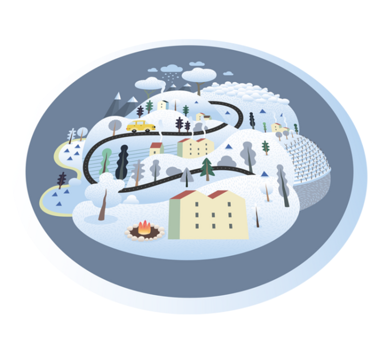 Vinil podovi ceste putovanje kroz hiroviti krajolik - TenStickers