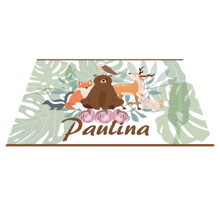 Djevojačke šumske životinje personalizirani životinjski tepih - TenStickers