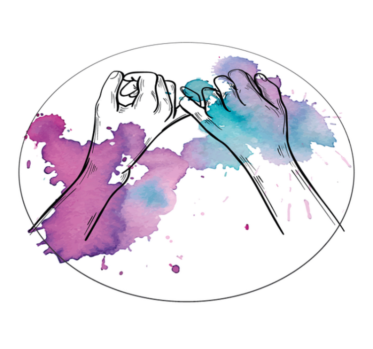 Vinil podovi tinejdžeri isprepletene ruke - TenStickers