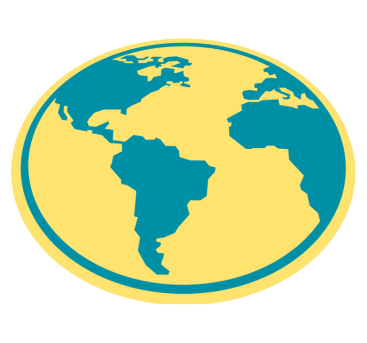 Vinil podovi kružni geografska karta svijeta - TenStickers