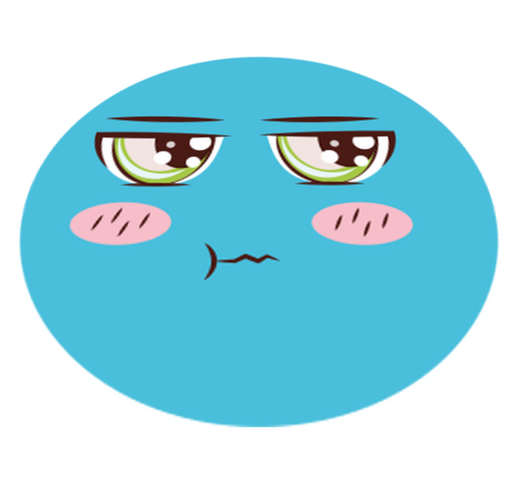 Vinil podovi kružni tužno crtano lice - TenStickers