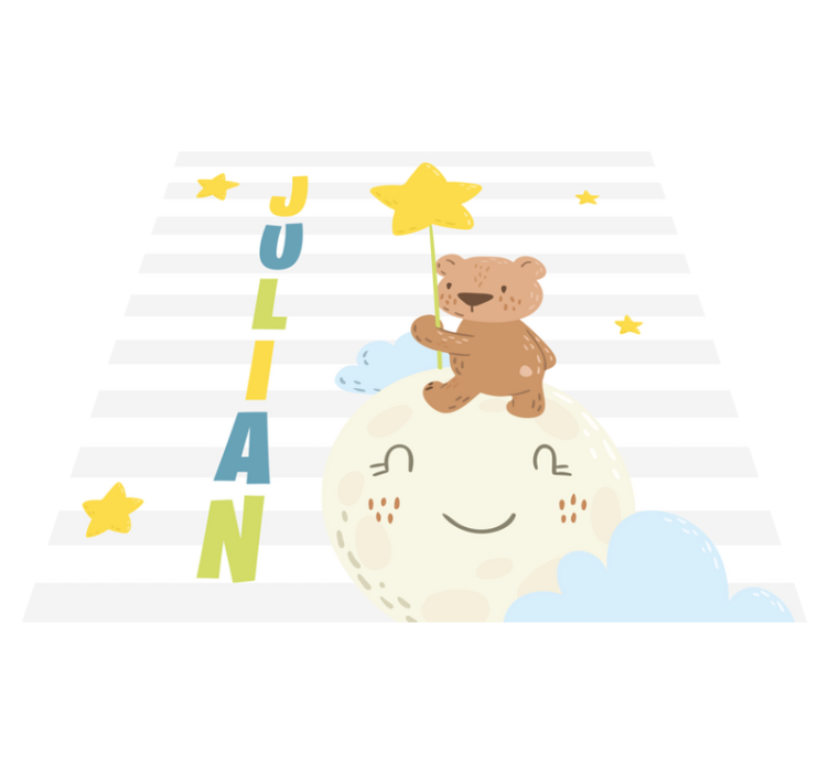 Slatki smeđi medo personalizirana prostirka - TenStickers