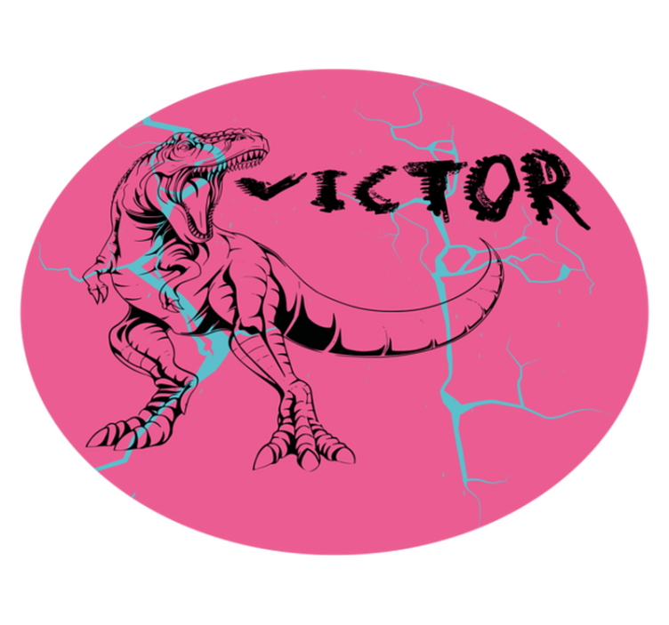 Drugi vinil podovi ružičasti t-rex s imenom - TenStickers