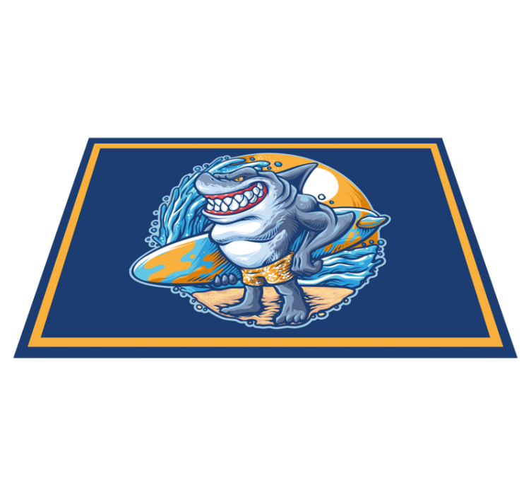 Daska za surfanje morski pas crtić moderni sag - TenStickers