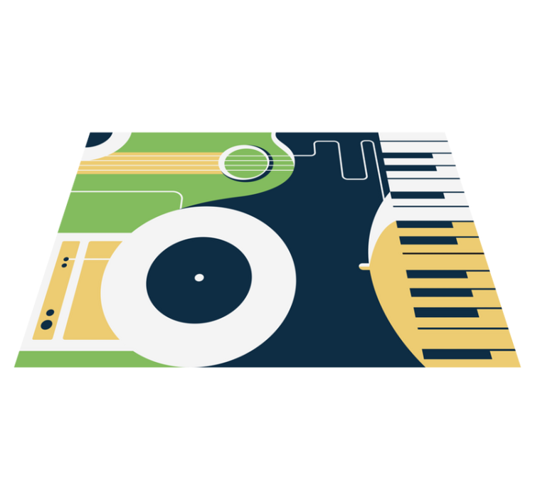 Vinil podovi pravokutnik motiv glazbenog instrumenta - TenStickers