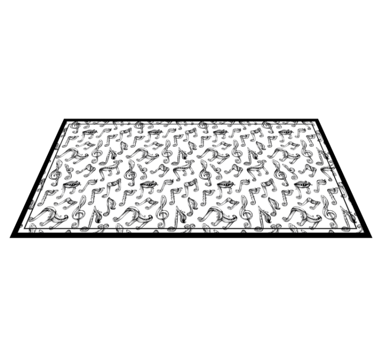 Ručno nacrtane glazbene note pravokutni tepih - TenStickers