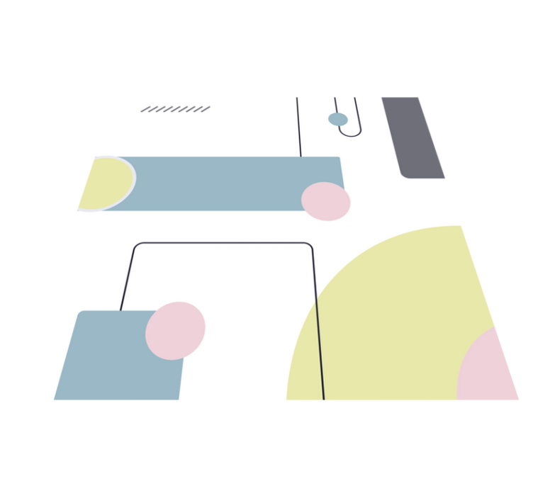 Vinil podovi minimalistički apstraktni pastelni oblici - TenStickers