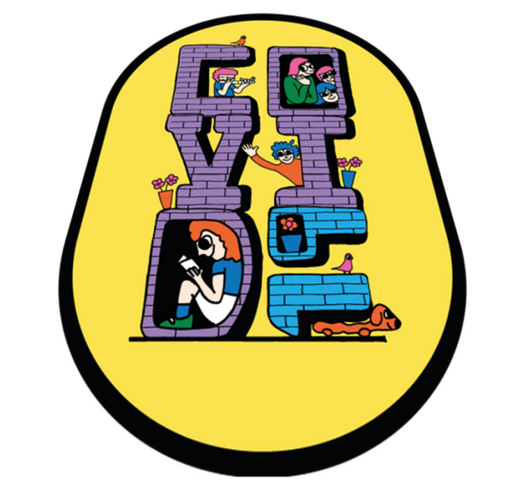 Drugi vinil podovi covid likovi ostaju kod kuće - TenStickers