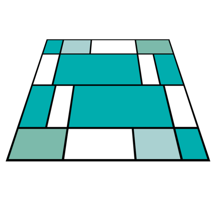 Vinil podovi geometrijski plave mondrijanske pločice - TenStickers