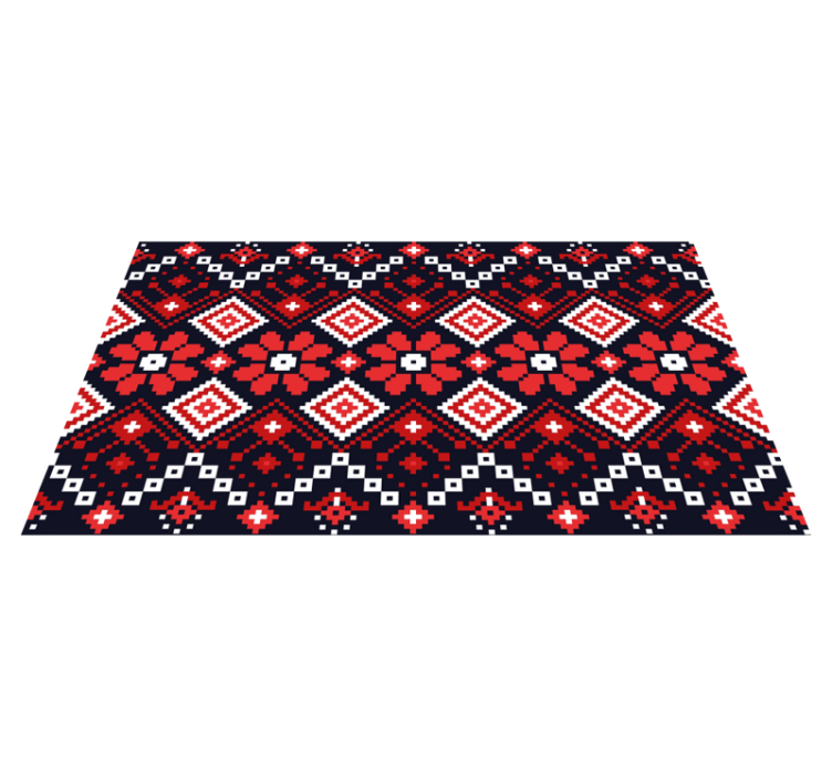 Vinil podovi karta svijeta tradicionalni cvjetni uzorak - TenStickers