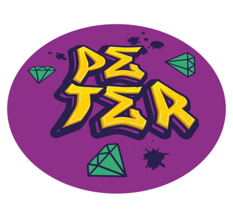 Vinil podovi s imenima umjetnost i dijamanti - TenStickers