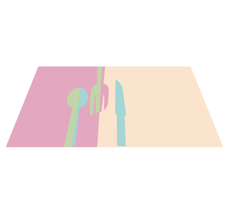 Vinil pod u kuhinji elegantne siluete pribora za jelo - TenStickers