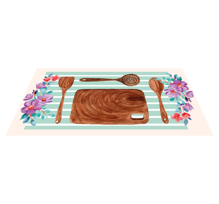 Vinil pod u kuhinji cvjetni kuhinjski dodaci - TenStickers