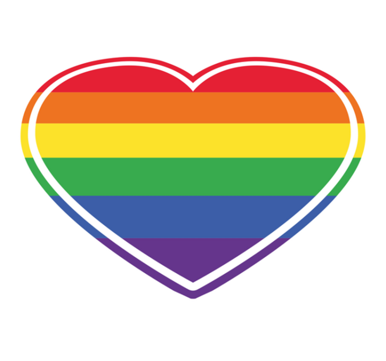 Vinil podovi tekstura dugin uzorak srca - TenStickers