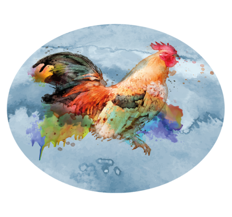 Vinil podovi otisak životinja raznobojni pijetao - TenStickers