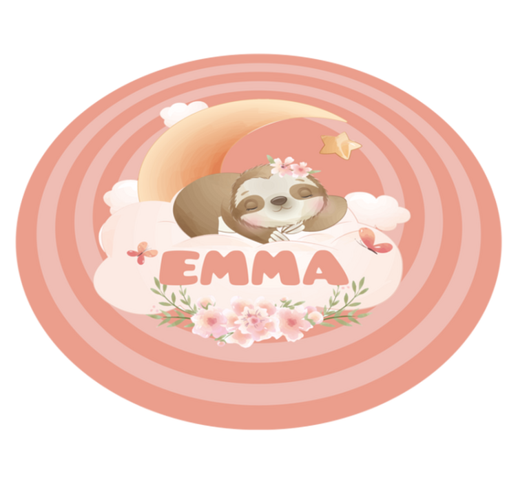 Vinil podovi s imenima slatki dizajn ljenjivca - TenStickers